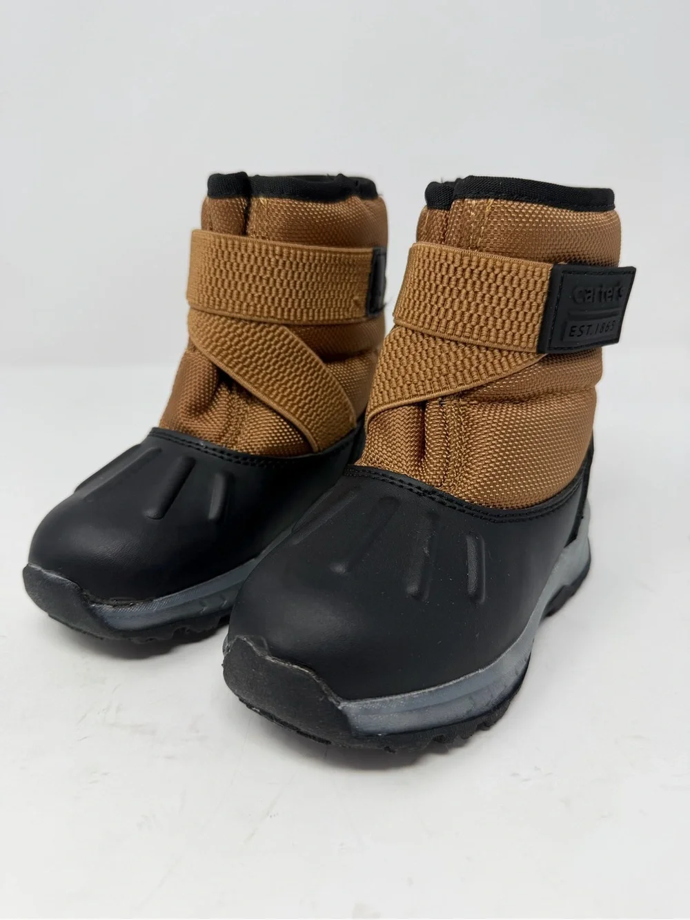 Carter's Toddler Light Up Brown and Black Toddler Winter Snow Boots